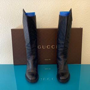 NEW IN BOX GUCCI Black Nero Soft Leather Boot Size 39 / US 9.0/9.5